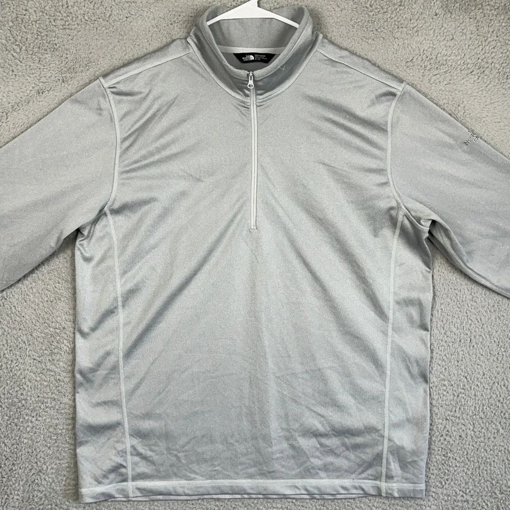 The North Face Shirt Men XL Grey Quarter Zip Pullover Long Sleeve Activewear Top